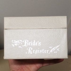 Vintage Bride's Register White, Silver Wedding Box